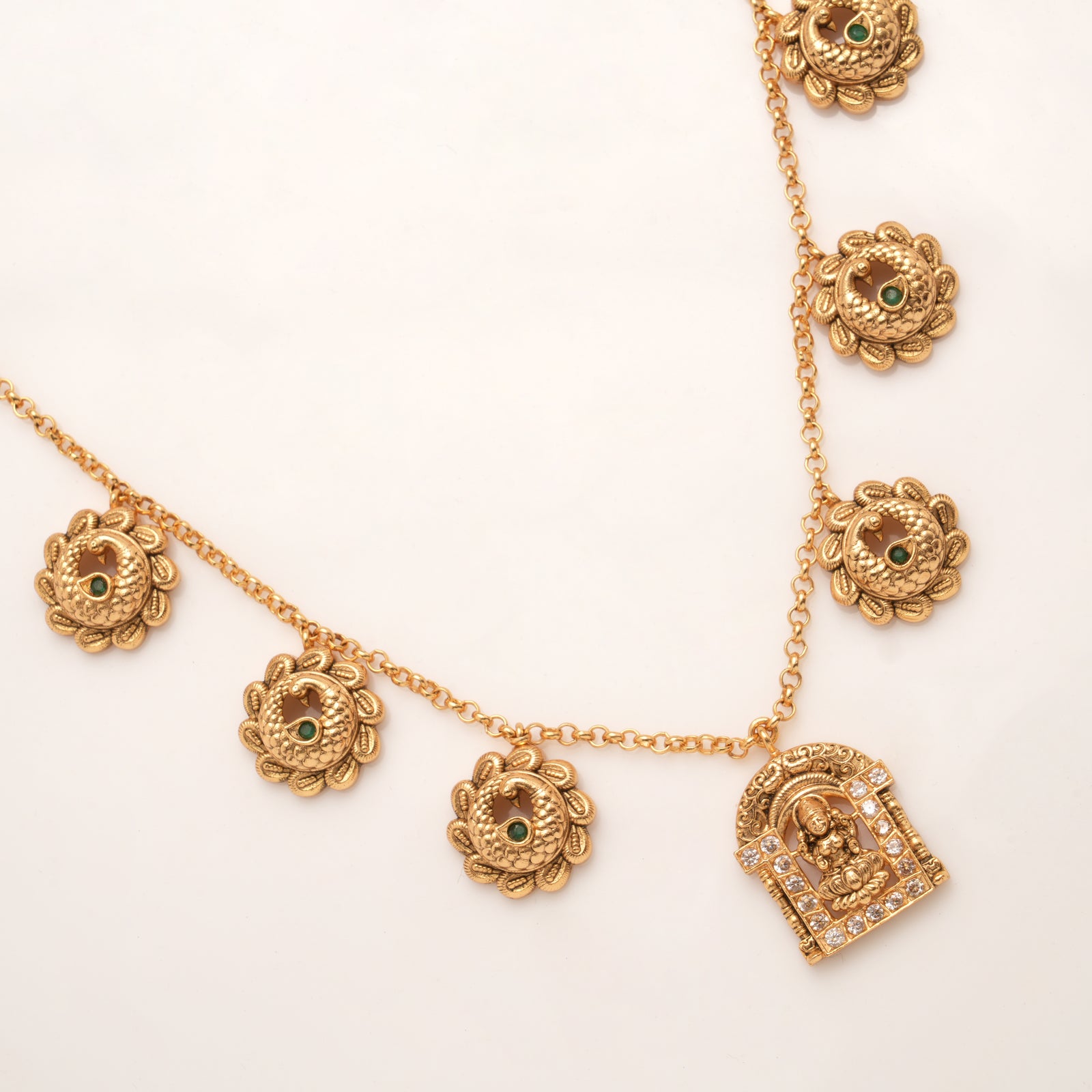 Fancy Peacock Drops Minimalist Pendant Necklace