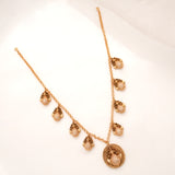 Classic Peacock Motif Stone Golden Necklace