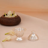 Regal Curved Design Silver Kumkum Chimil