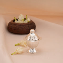 Regal Curved Design Silver Kumkum Chimil