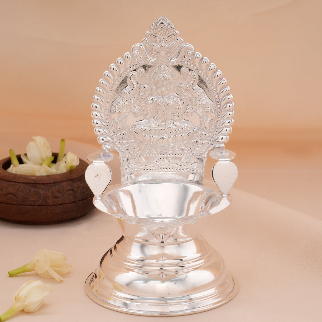 Goddess Gaja Lakshmi silver Vilaku
