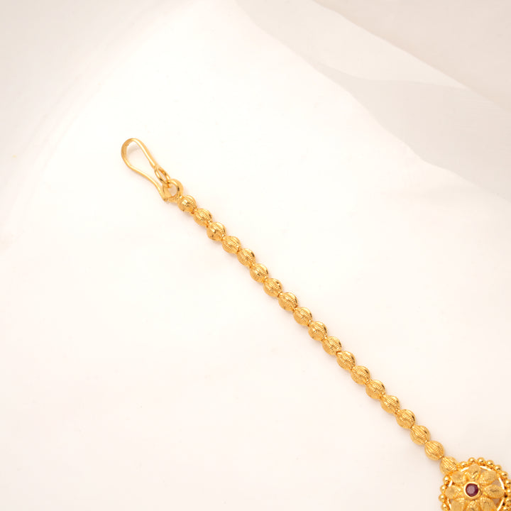 Beautiful Teardrop Enamel Golden Tikka