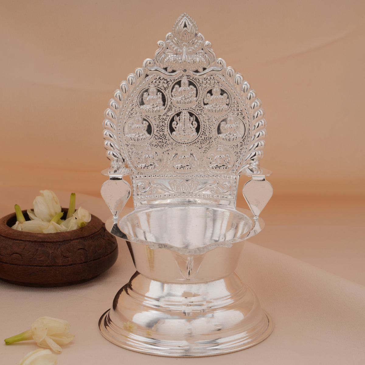 Divine Asta Lakshmi Silver Vilaku