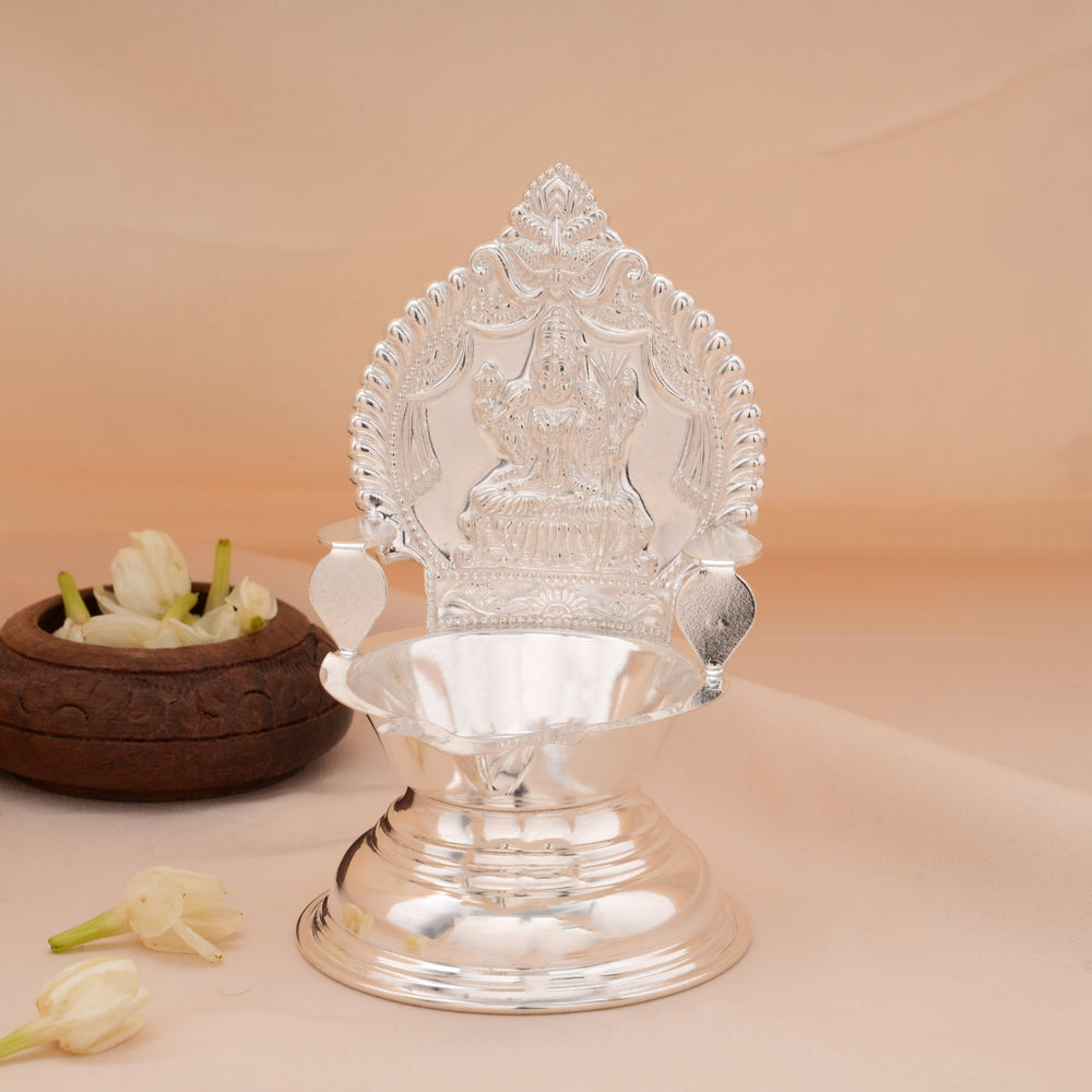 Goddess Kanchi Kamachi Amman Silver Vilaku