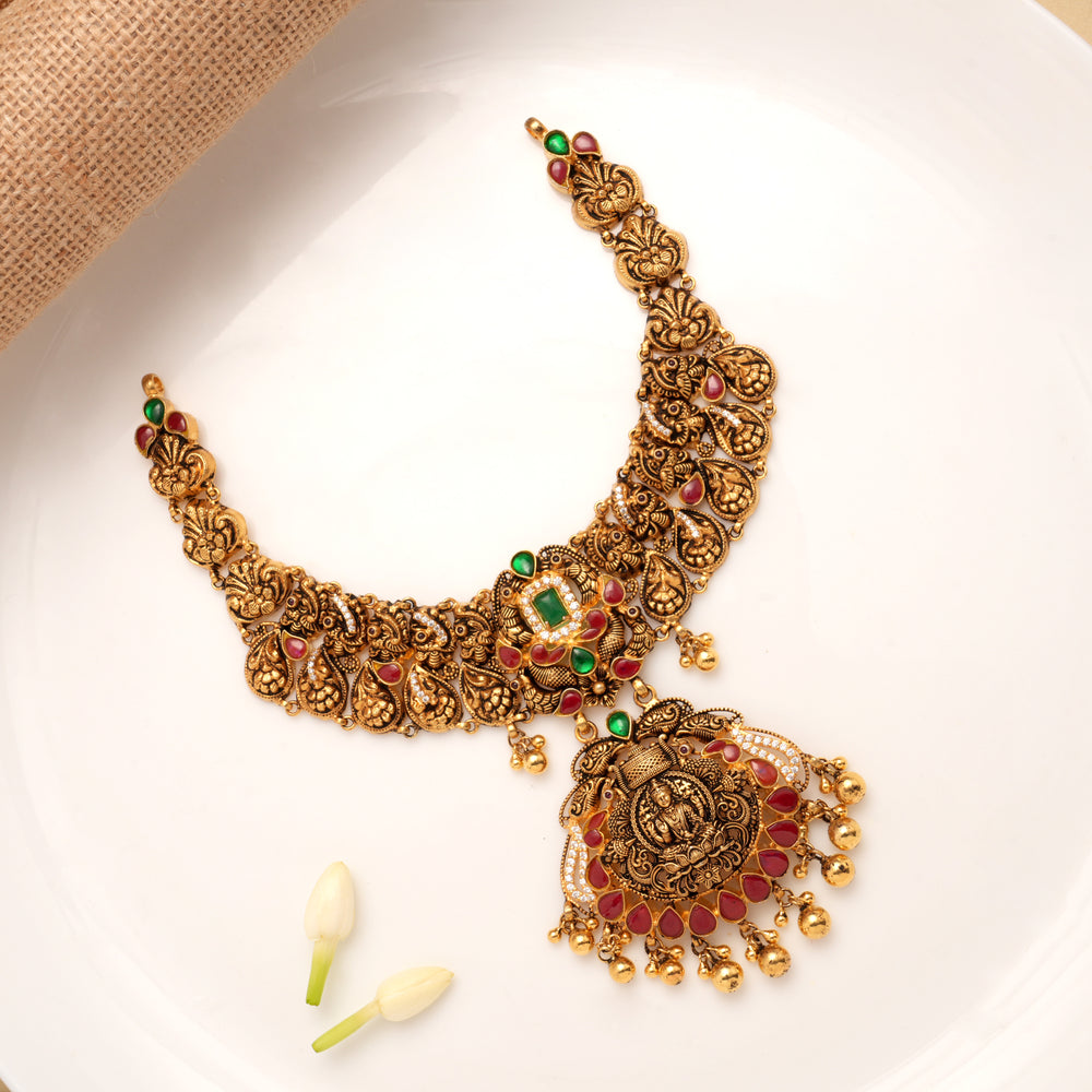 Antique Grand Design Golden Drops Necklace
