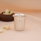 Beautiful Lotus Engraved Silver Tumbler