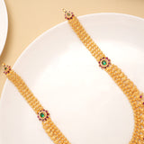 Nagas Mango Design Round Pendant Drops Golden Haram
