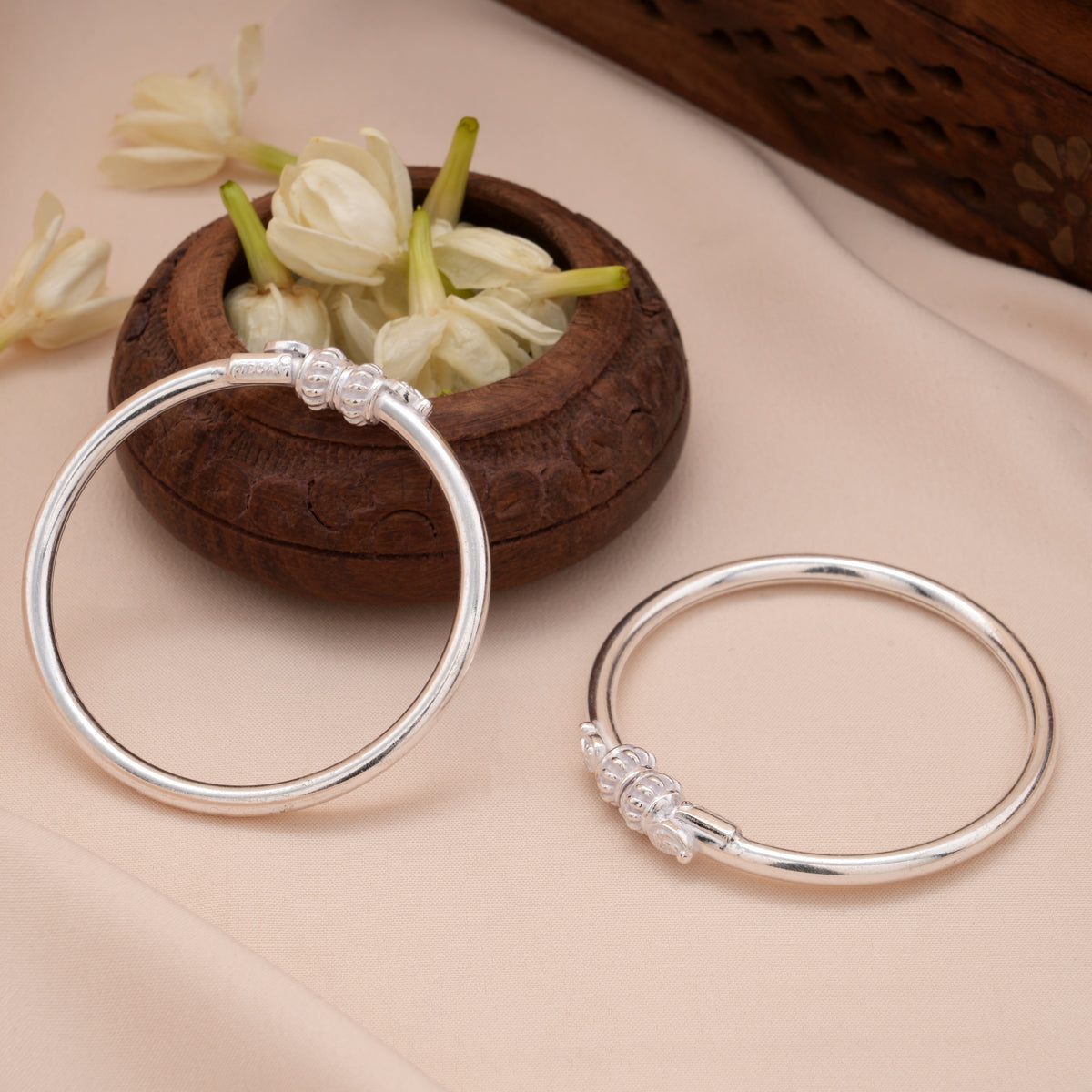 Ethnic Ball Silver Baby Bangle