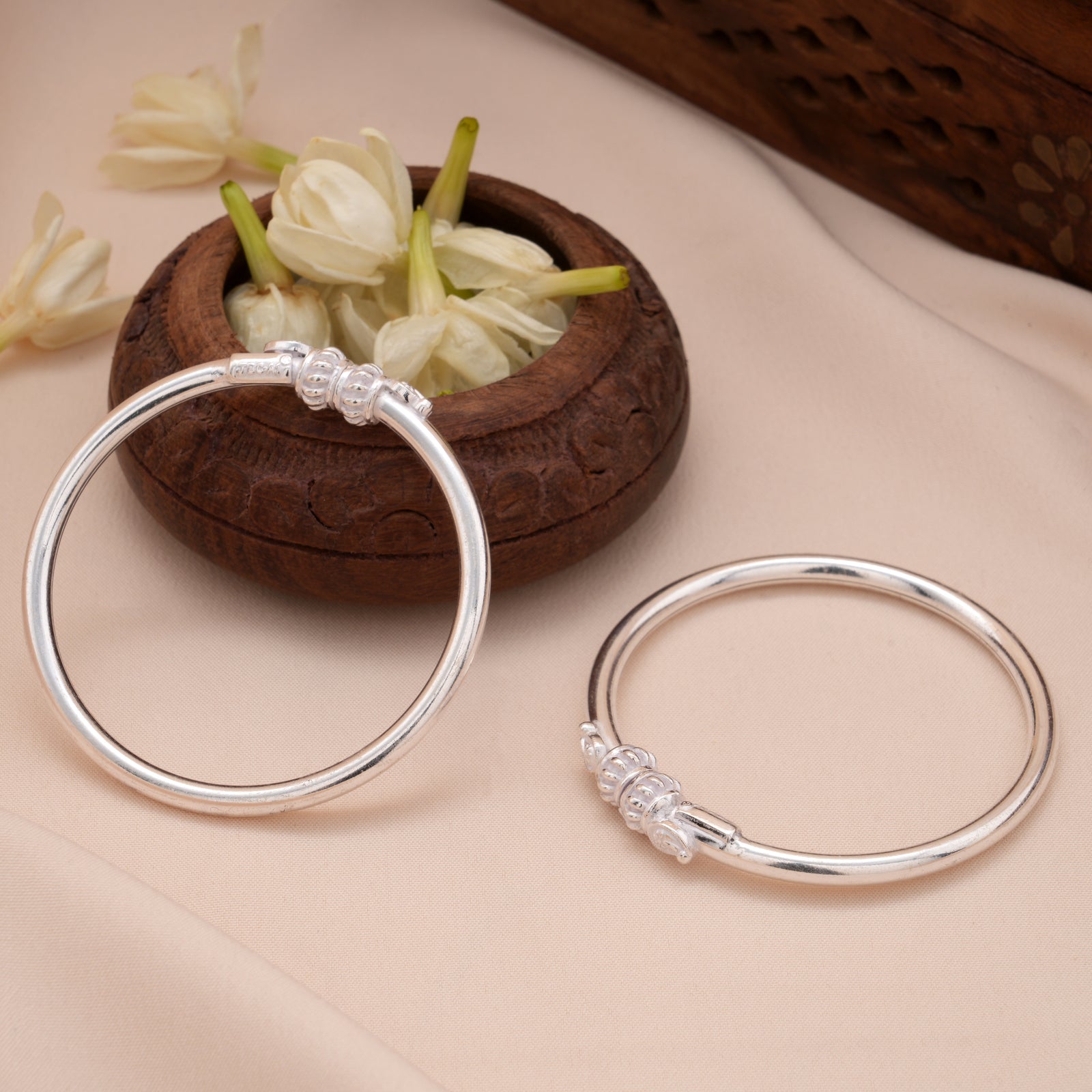Ethnic Ball Silver Baby Bangle