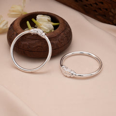 Majestic Elephant Design Silver Baby Bangle