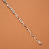 Cute Green Stone Heart Link Silver Women’s Bracelet