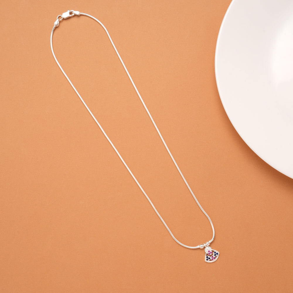 Fancy Color Stone Pendant Women’s Chain