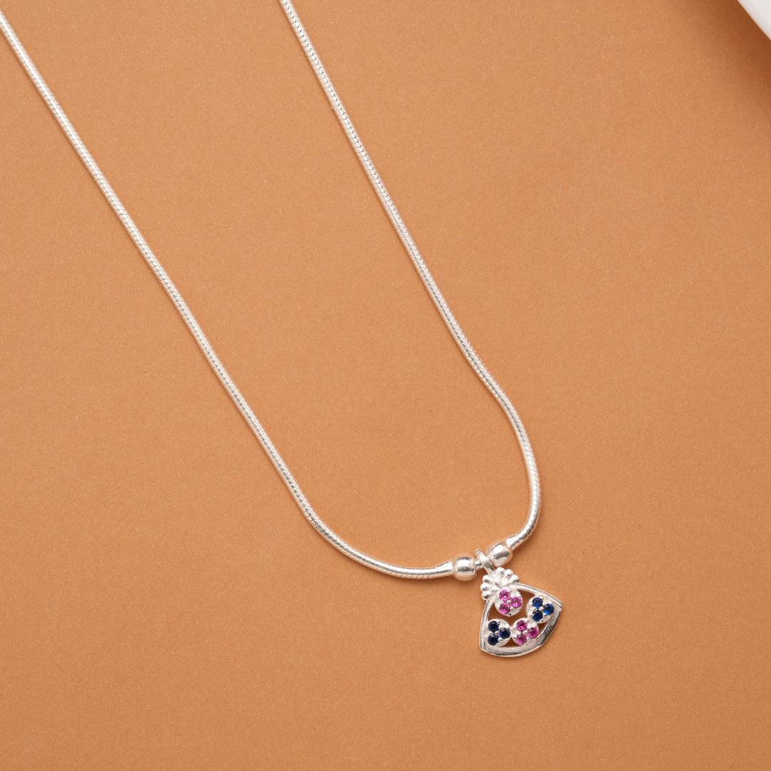 Fancy Color Stone Pendant Women’s Chain