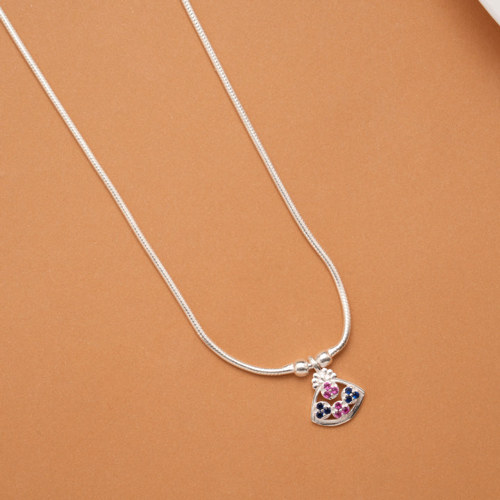 Fancy Color Stone Pendant Women’s Chain