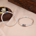 Regal Curved Ball Design Silver Baby Bangle