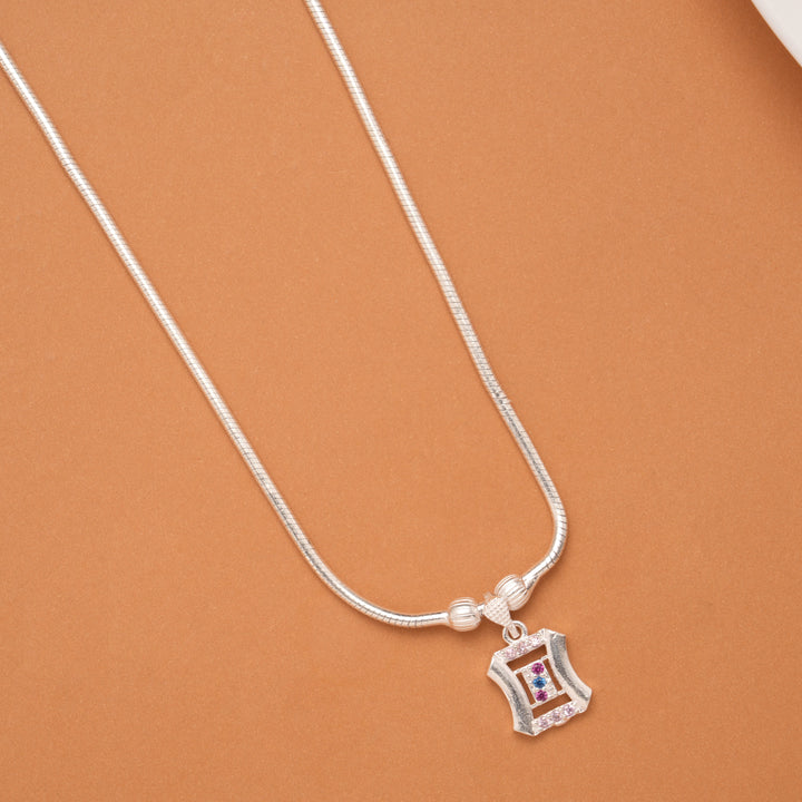 Ethnic Square Shaped Design Silver Women’s Chain