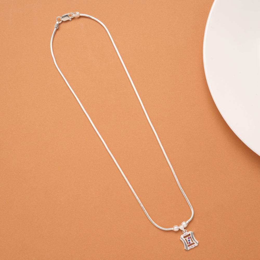 Ethnic Square Shaped Design Silver Women’s Chain