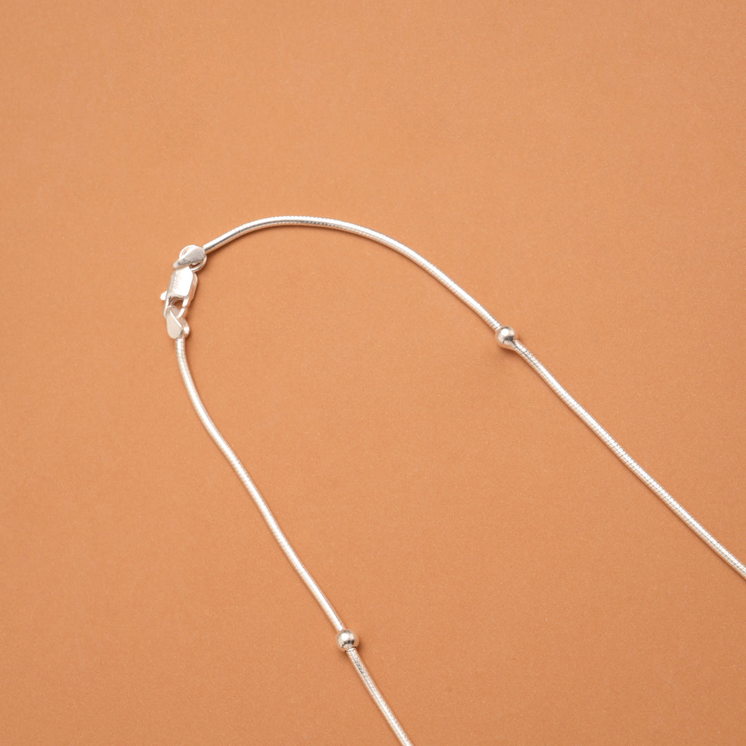 Minimalist Ball Design Silver Women’s Chain