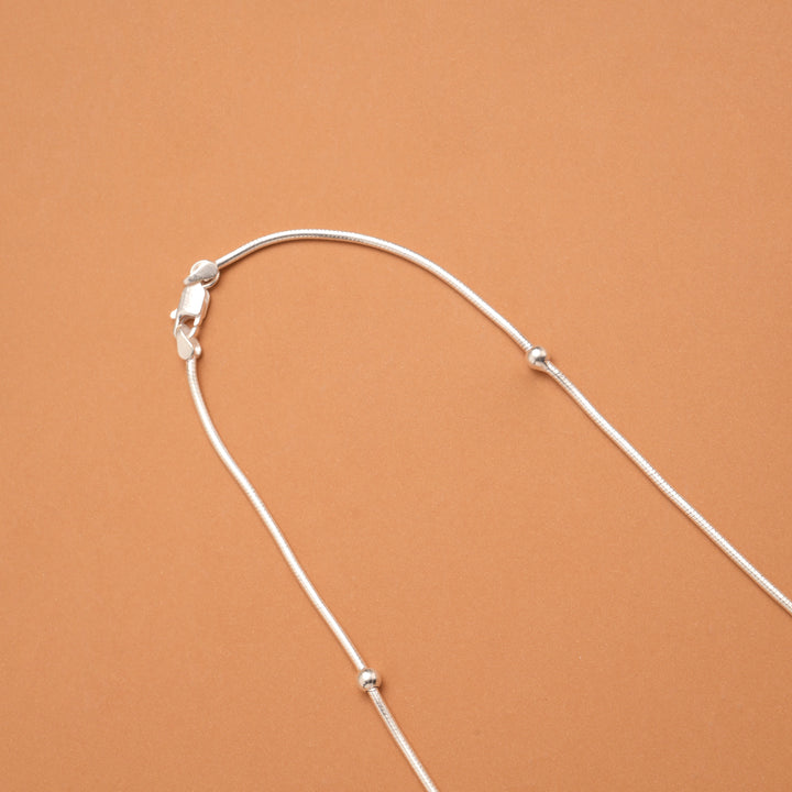 Minimalist Ball Design Silver Women’s Chain
