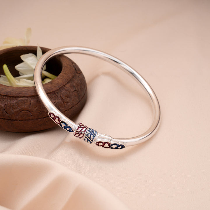 Majestic Enamel Ball Silver Baby Bangle
