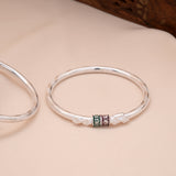 Stylish Floral Ball Silver Baby Bangle