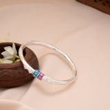 Premium Colour Enamel Design Silver Baby Bangle