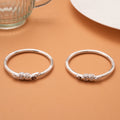 Intricate Floral Design Leaf Enamel Silver Bangles