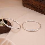 Fancy Tear Drop Design Silver Bangle