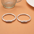 Dual Color Purple Enamel Silver Bangles