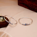 Dainty Dual Teardrops Silver Bangle