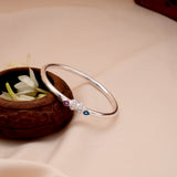 Textured with Enamel Silver Bead Kada