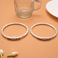 Dual Color Enamel Leaf Design Silver Bangles