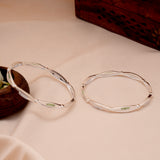Classic Curve Design Silver Bangle Kappu