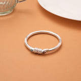 Classic Intricate Floral Design Silver Bangles