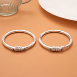 Classic Intricate Floral Design Silver Bangles
