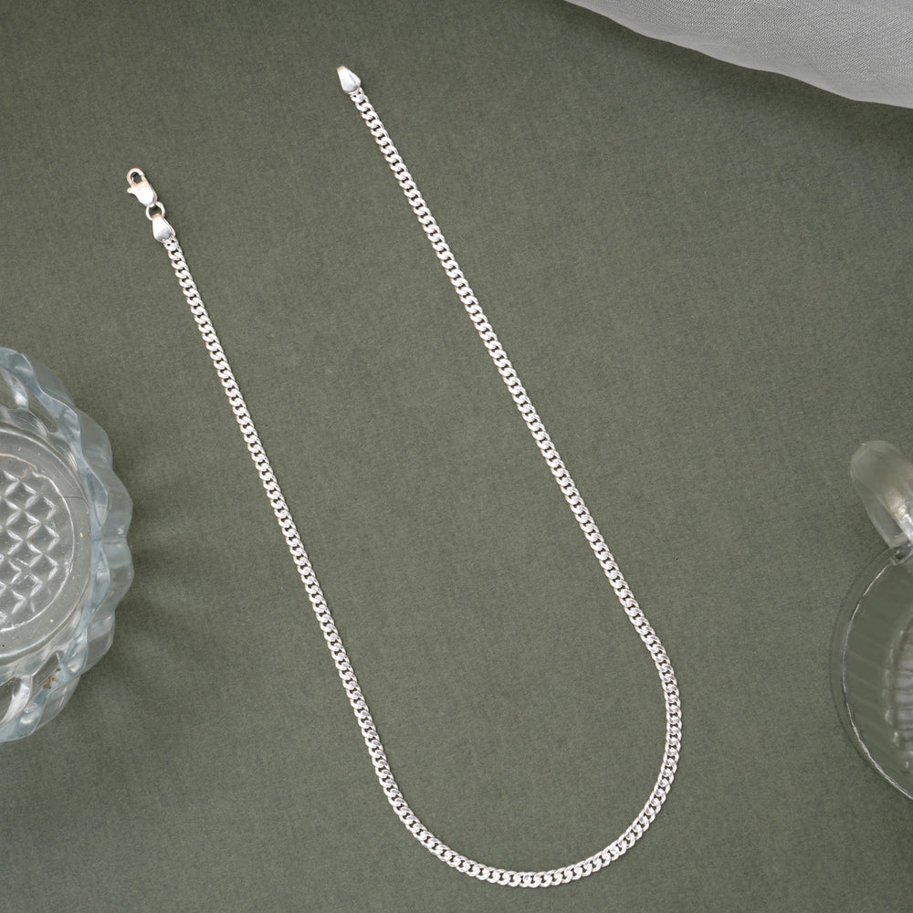 Minimalist Silver Interlocking Link Men’s Chain