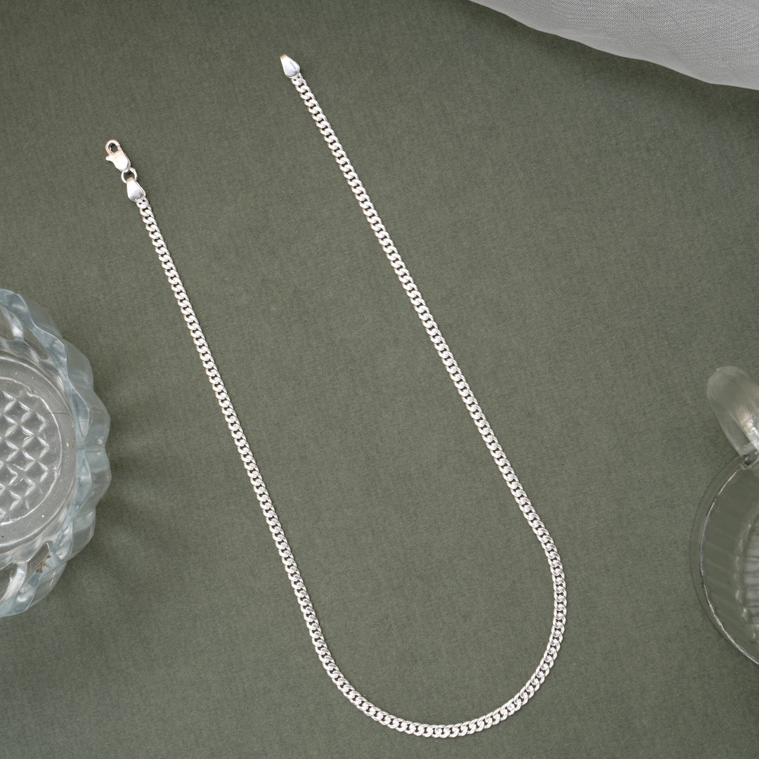 Minimalist Silver Interlocking Link Men’s Chain