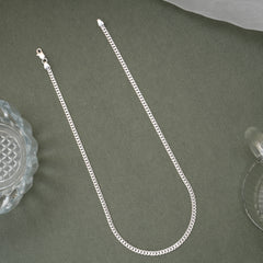 Minimalist Silver Interlocking Link Men’s Chain