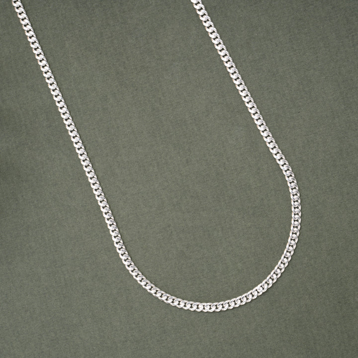Minimalist Silver Interlocking Link Men’s Chain