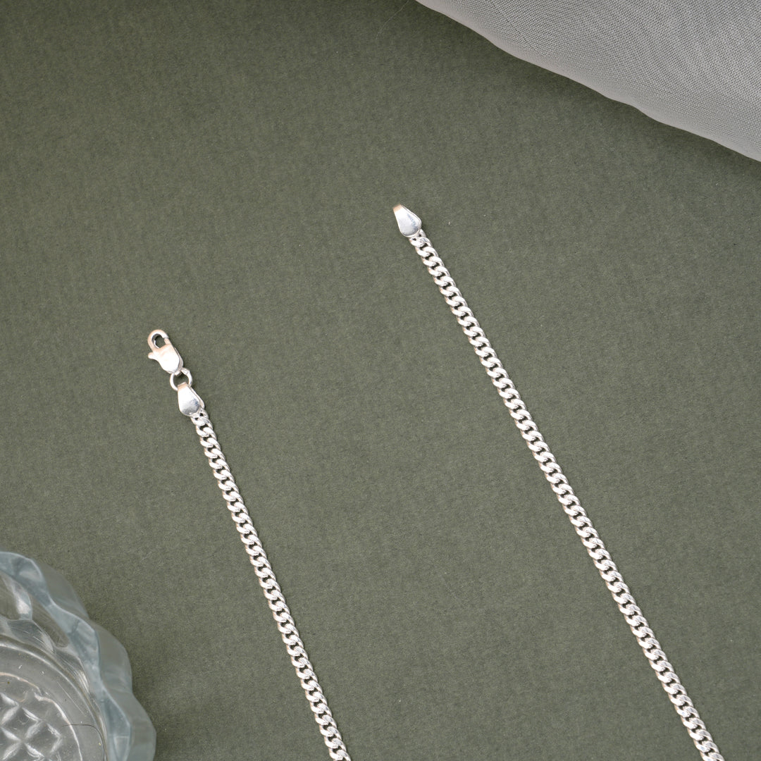 Minimalist Silver Interlocking Link Men’s Chain