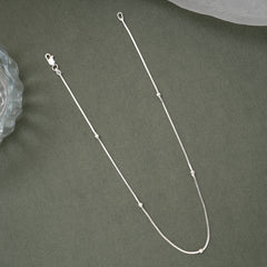 Fancy Ball Smooth Silver Women’s Chain