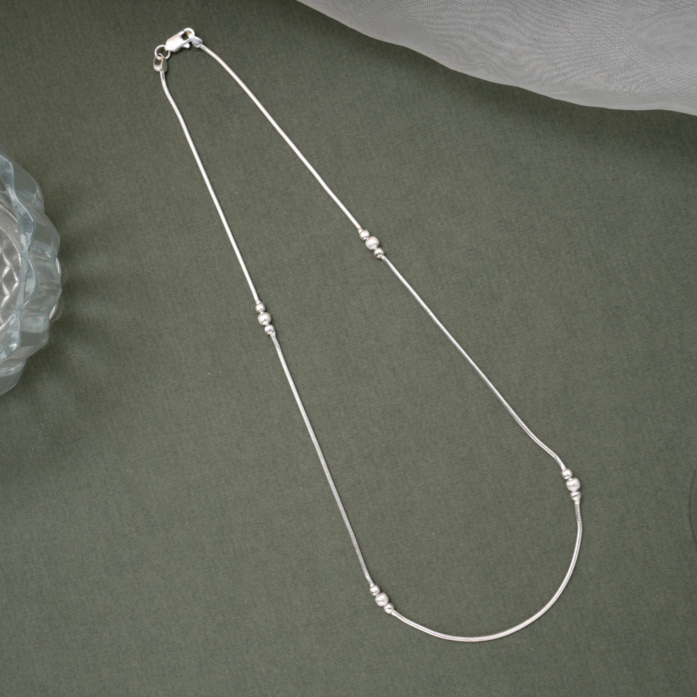 Stylish Tri Ball Design Silver Women’s Chain