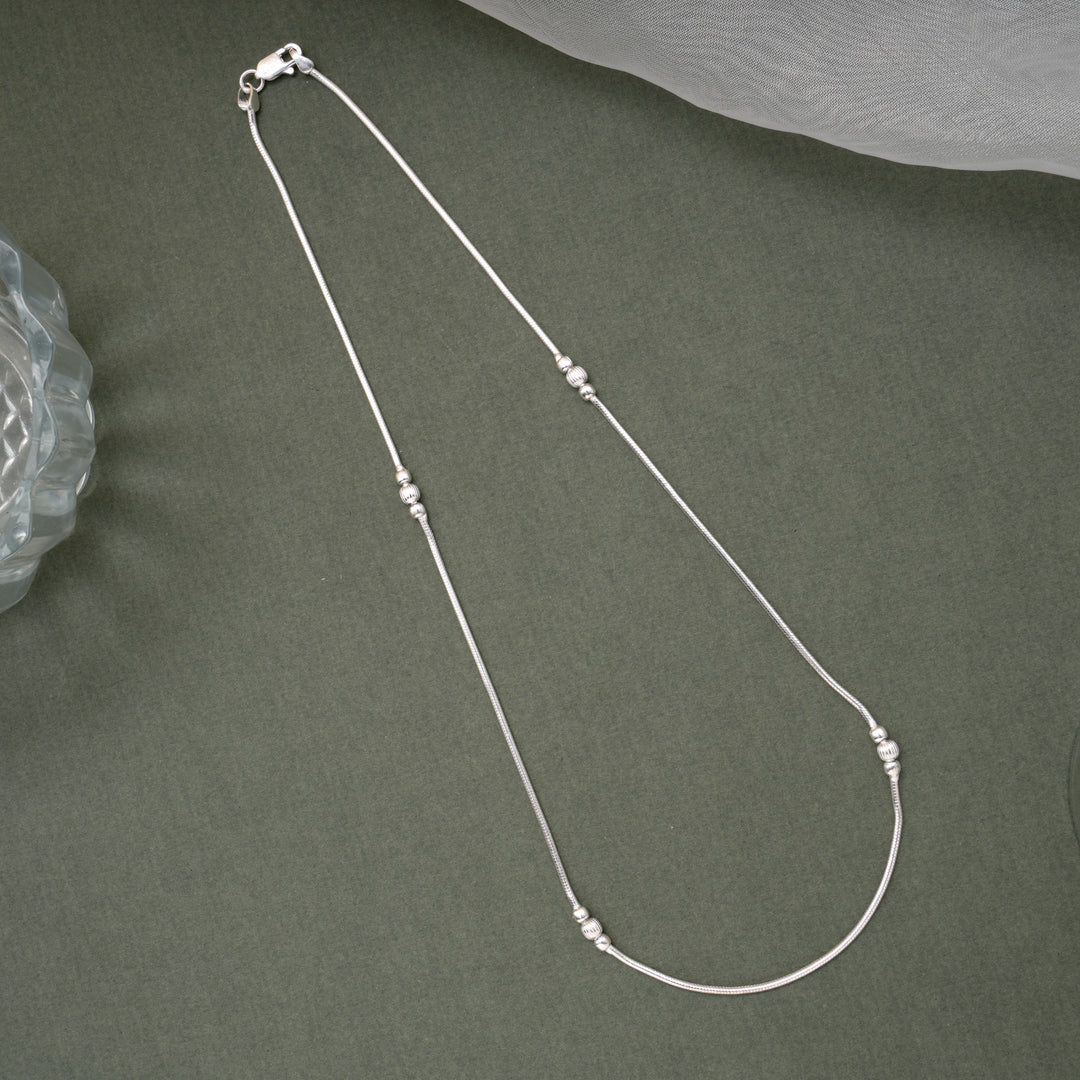 Stylish Tri Ball Design Silver Women’s Chain