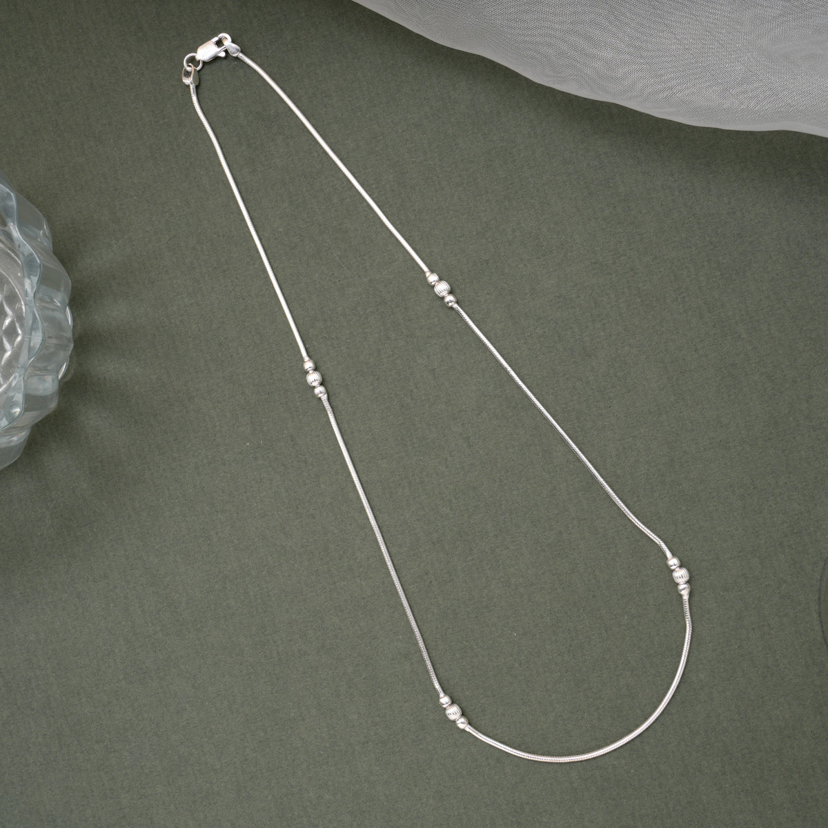 Stylish Tri Ball Design Silver Women’s Chain