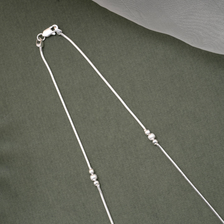 Stylish Tri Ball Design Silver Women’s Chain