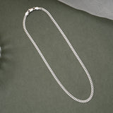 Bold Curb Design Link Silver Men’s Chain