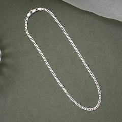 Bold Curb Design Link Silver Men’s Chain
