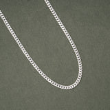 Bold Curb Design Link Silver Men’s Chain