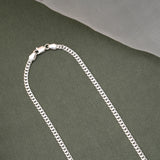 Bold Curb Design Link Silver Men’s Chain