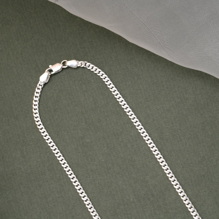 Bold Curb Design Link Silver Men’s Chain